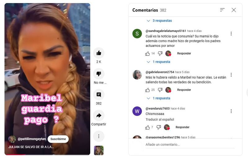 Patti Limón dijo que Maribel Guardia pagó para evitar que su hijo fuera a prisión hace unos años