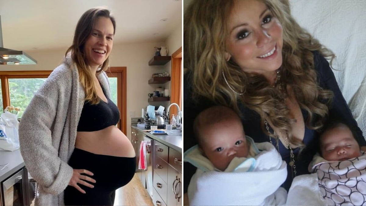 Al igual que Hilary Swank, Mariah Carey debutó como mamá con gemelos en sus 40