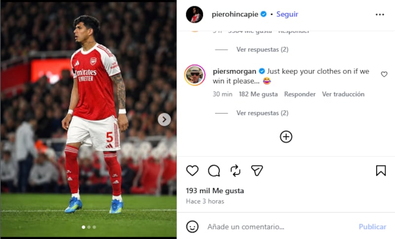 Comentarios sobre la caída de Piero Hincapié