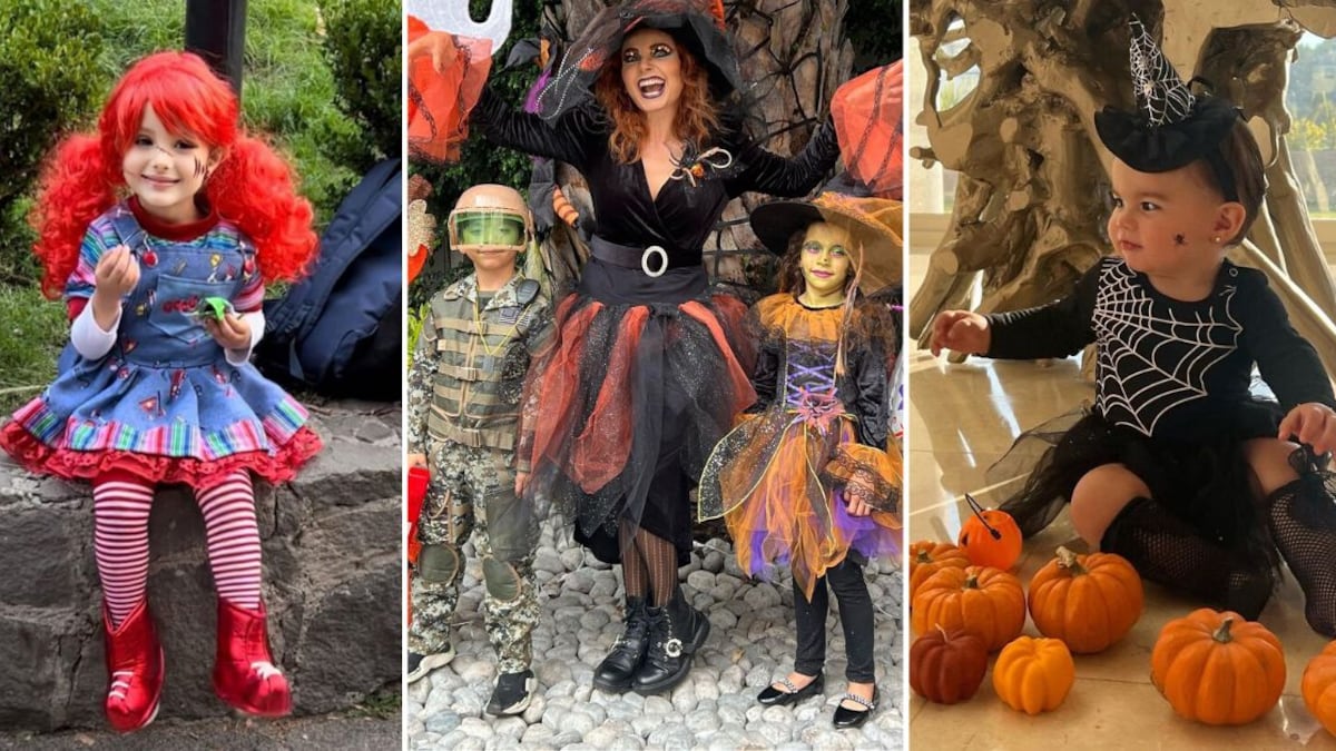 Bella Seely, Elizabeth Álvarez y sus gemelos, y Ximena Valladares con sus disfraces de Halloween 2022