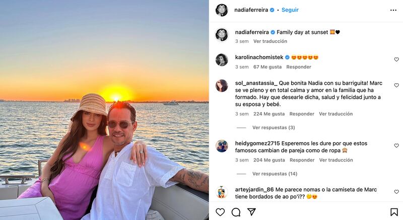Nadia Ferreira y Marc Anthny de vacaciones en Miami.