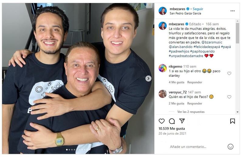 Mario Bezares es el orgulloso padre de dos hijos