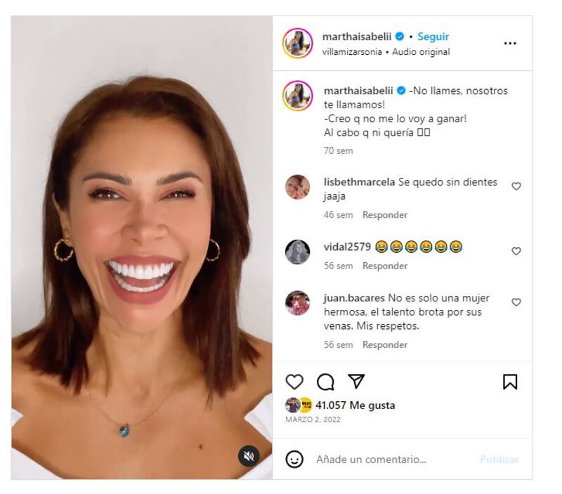 Martha Isabel Bolaños  en la actualidad