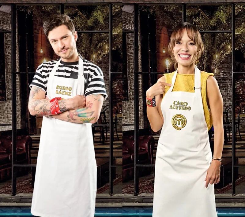 Diego Saenz y Carolina Acevedo en Masterchef Celebrity Colombia 2023