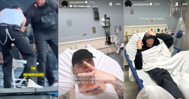 “Necio e irresponsable”: el gesto violento de Peso Pluma tras fracturarse el pie que fue criticado