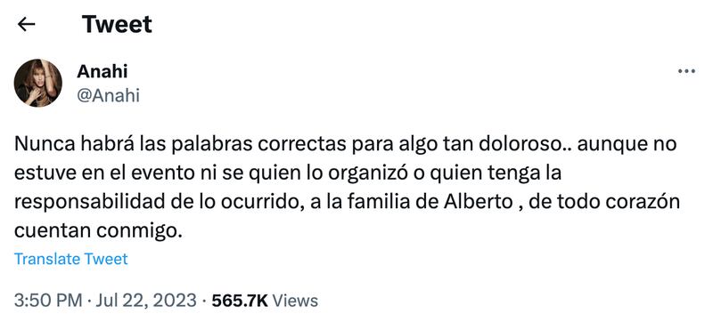 Tweet Anahí