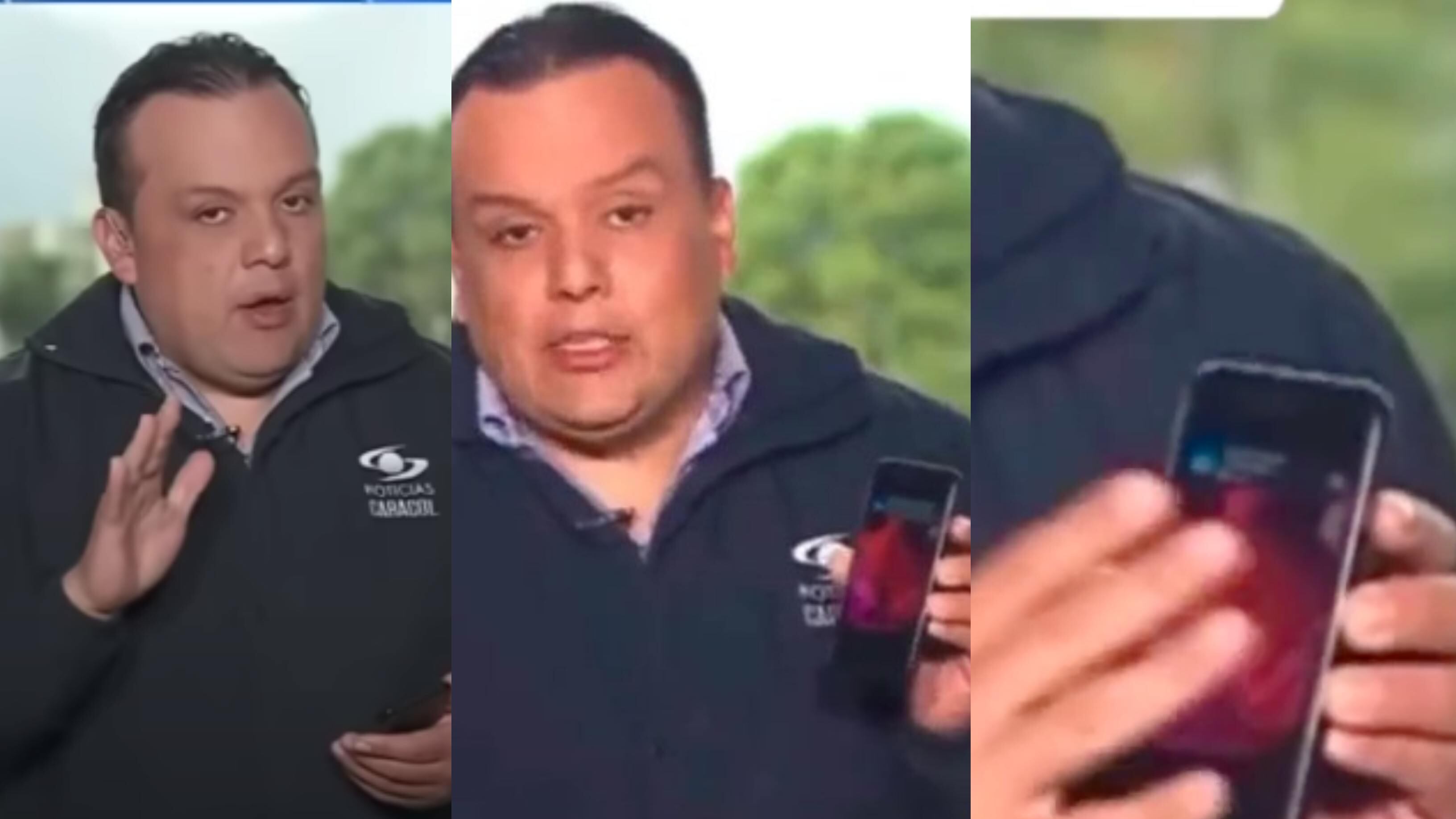 El reportero Edward Porras, conocido como 'El ojo de la noche', pasó un incómodo momento en Noticias Caracol.