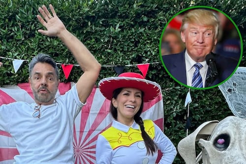 ¿Adiós a la visa? Eugenio Derbez causa revuelo en Halloween con polémico disfraz de Donald Trump