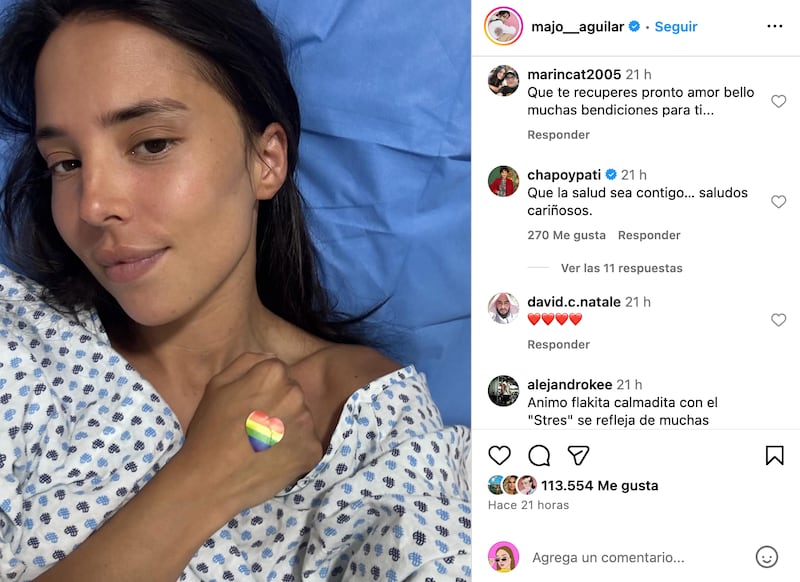 Majo Aguilar reaparece en el hospital