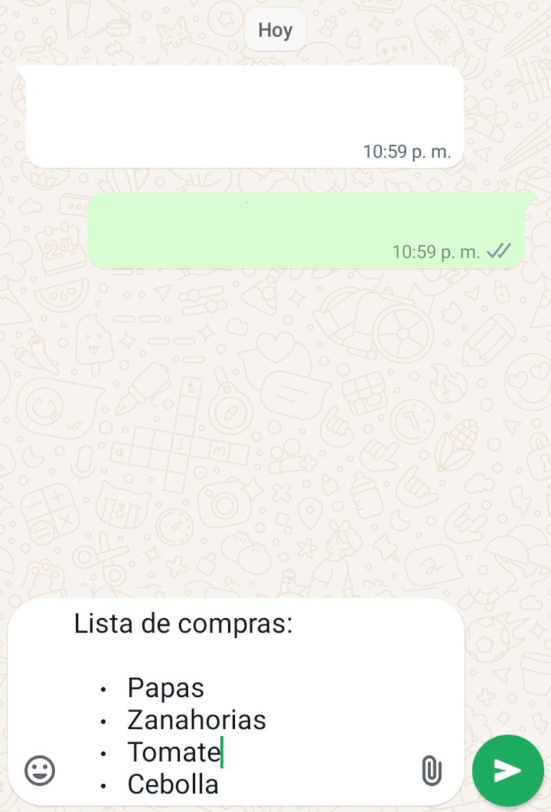 WhatsApp ahora permite crear listas con puntos