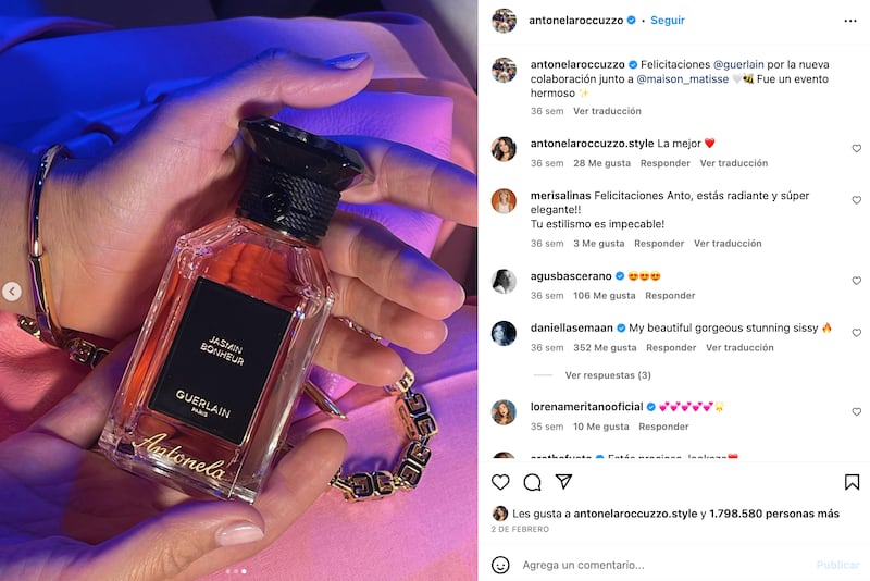 ‘Jasmin Bonheur’ de Guerlain el perfume favorito de Antonela Roccuzzo