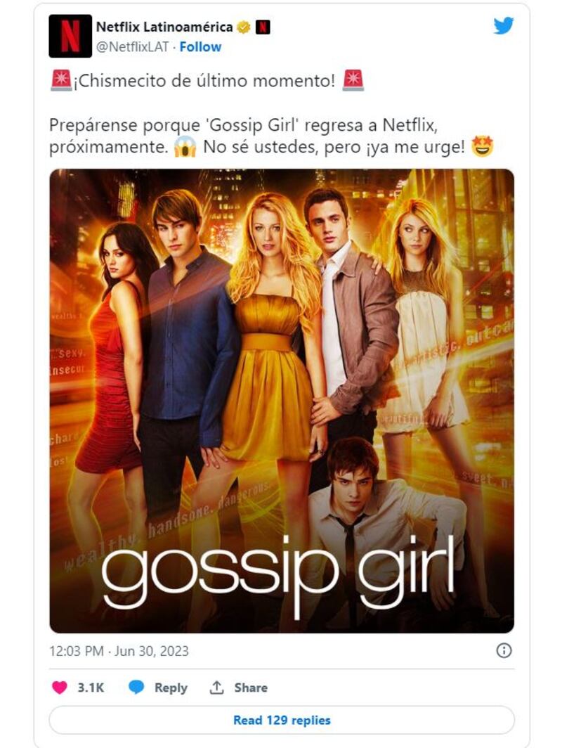 'Gossip Girl' fue todo un fenómeno durante su transmisión entre 2007 y 2012
