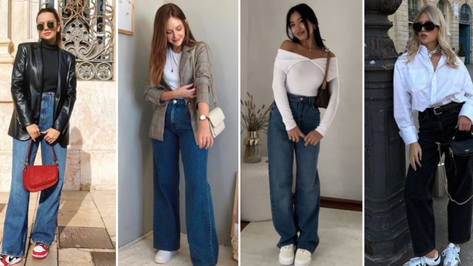 Jeans anchos con tenis