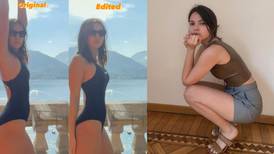 Modelo muestra el antes y el después de un video editado, comprueba que el cuerpo perfecto no existe