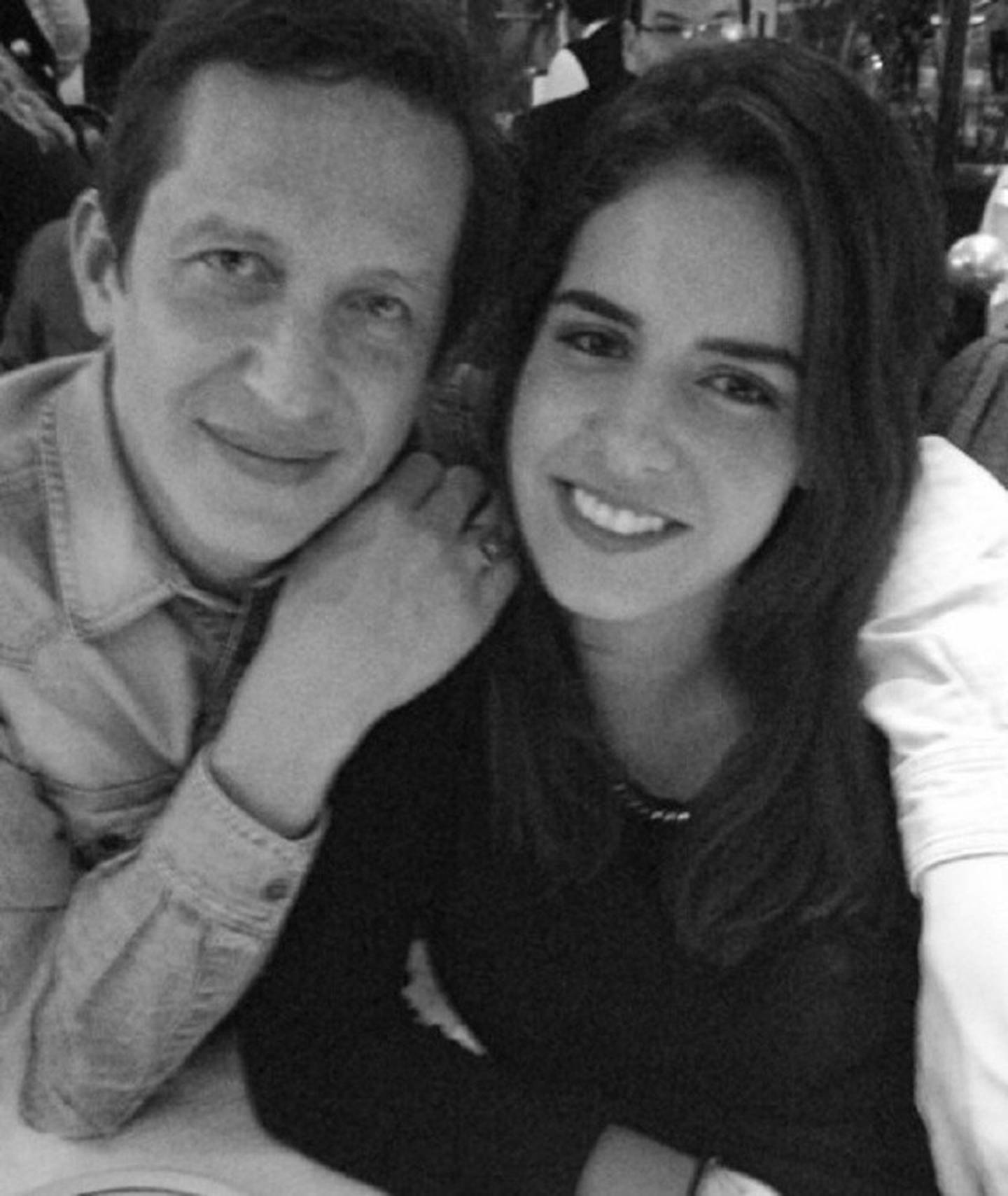 Camila junto a su padre Pablo Valero.