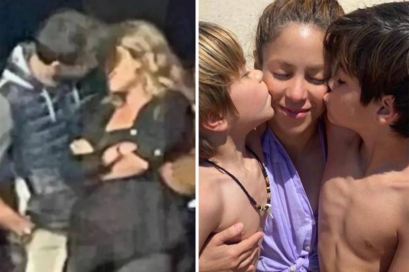 Shakira pasea con sus hijos devastados y Piqué se besa con su novia.